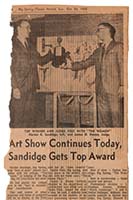 Art Show Continues Today, Sandidge Gets Top Award
